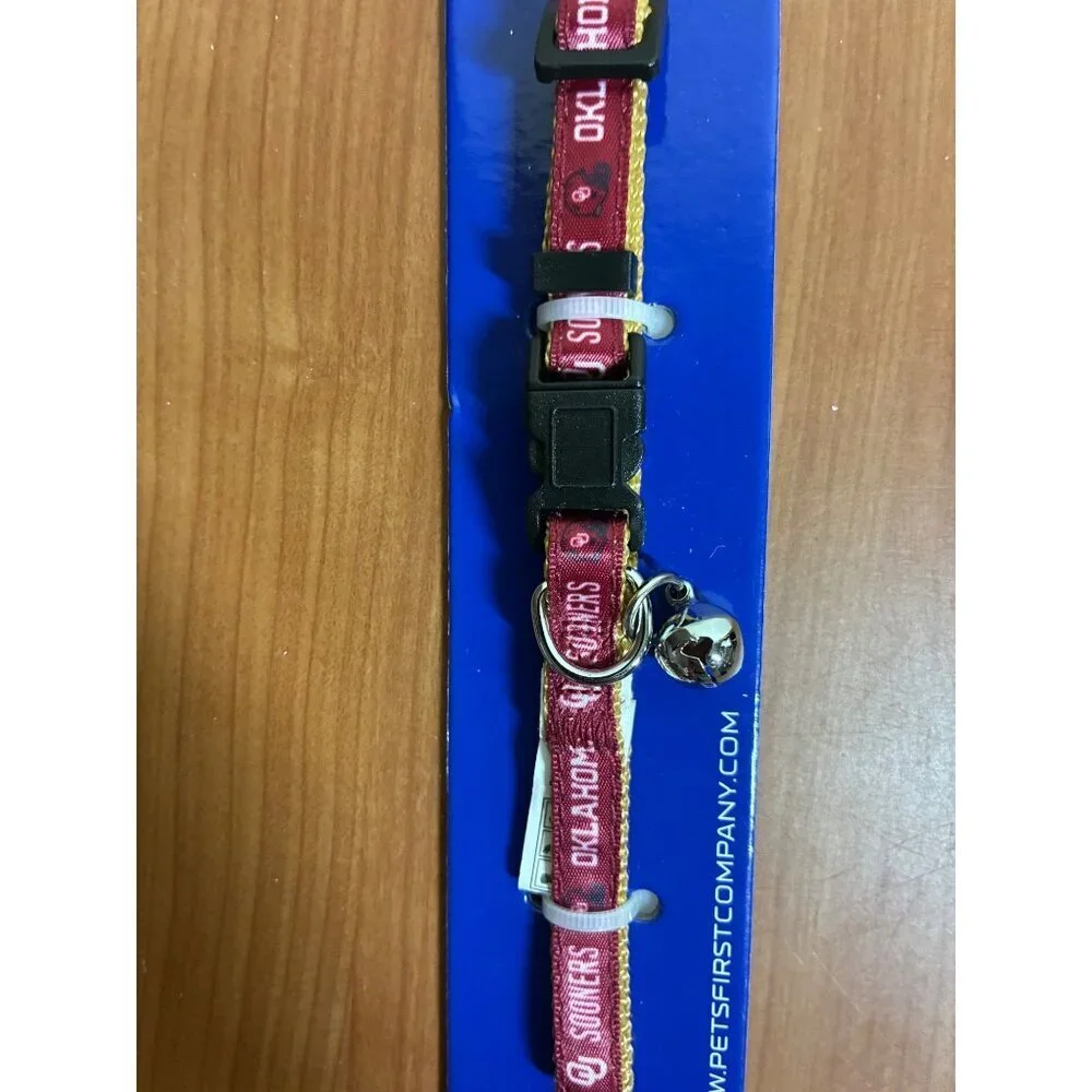 NWT NCAA Oklahoma Sooners Cat Collar Break Away Bell 8-12